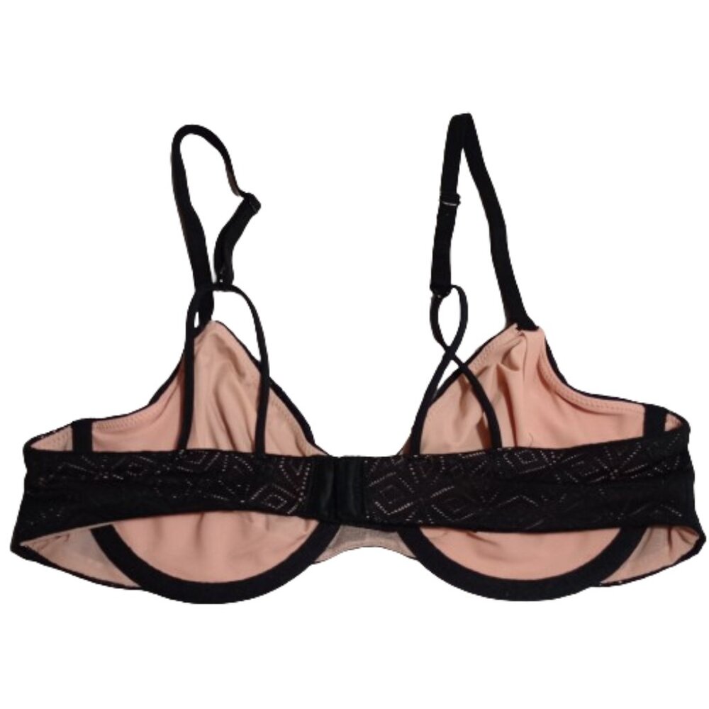 Women's Auden Black Unlined Demi Coverage Underwire Lace Bra   34B NWT - Picture 2 of 7